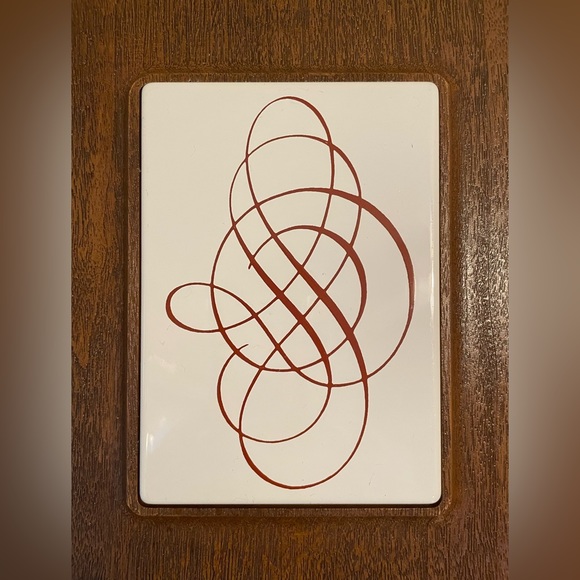 MCM, Faux Wood Cheese Tray with White Porcelain/Ceramic Tile Inlay by Westwood - Picture 3 of 5